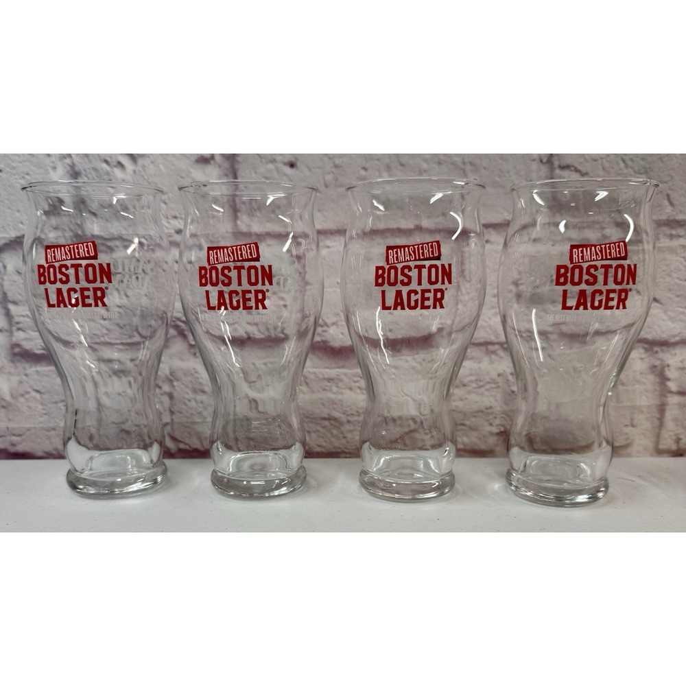 Sam Adams Remastered Boston Lager Lot Of 4 Set 16 oz Glass Pint *BRAND NEW*